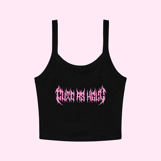 Cute As Hell Metal Cropped Tank Top
