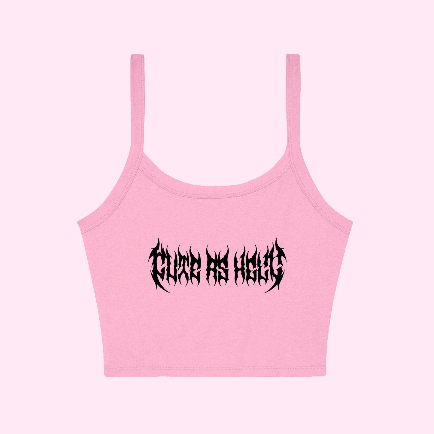 Cute As Hell Metal Cropped Tank Top