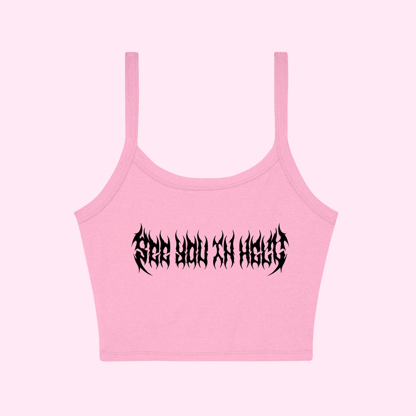 See You In Hell Metal Cropped Tank Top