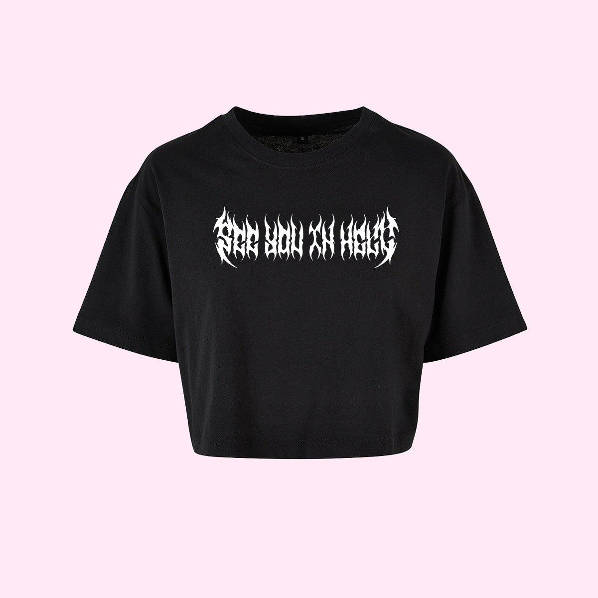 See You In Hell Metal Crop Top