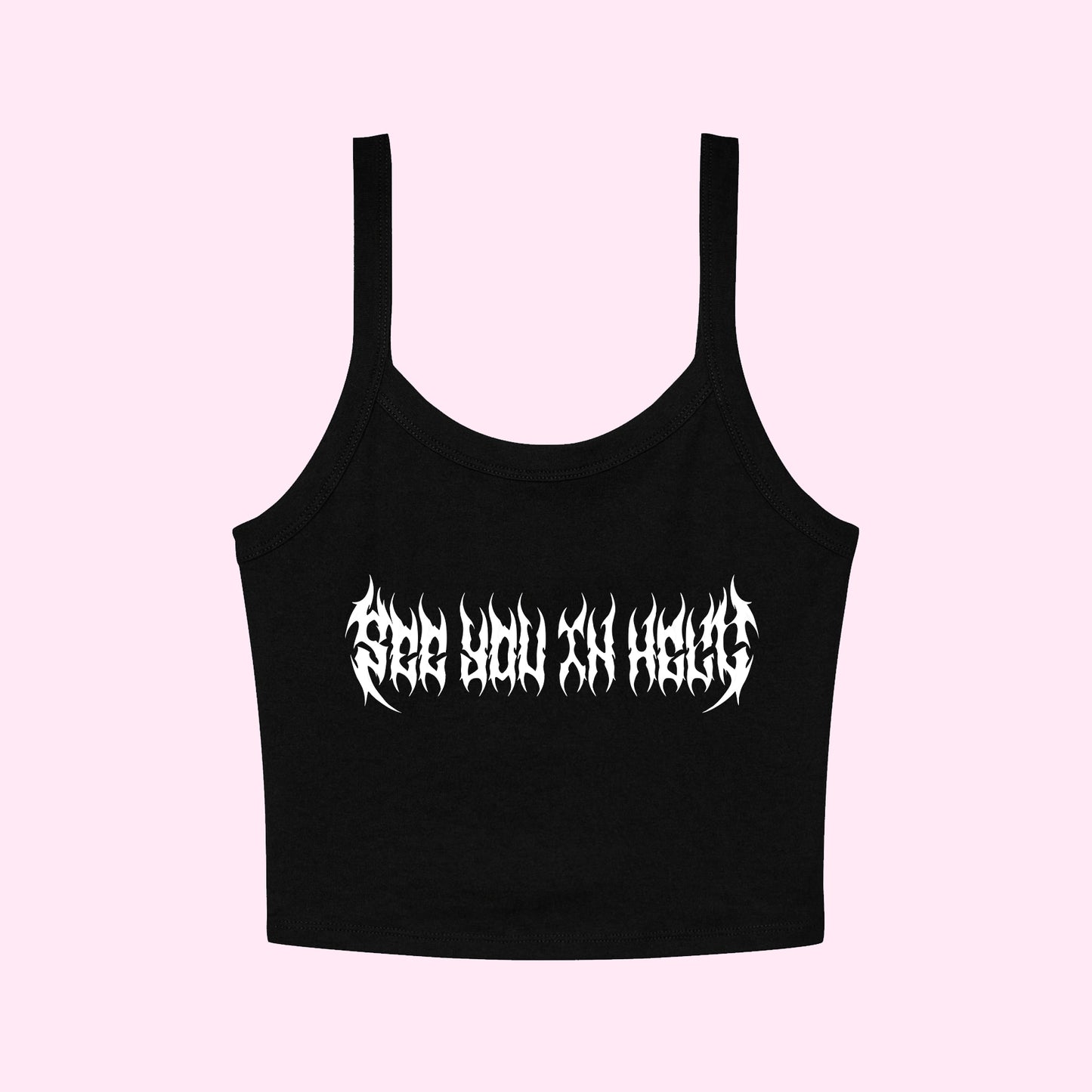 See You In Hell Metal Cropped Tank Top