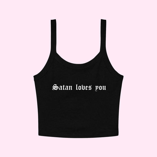 Satan Loves You Cropped Tank Top