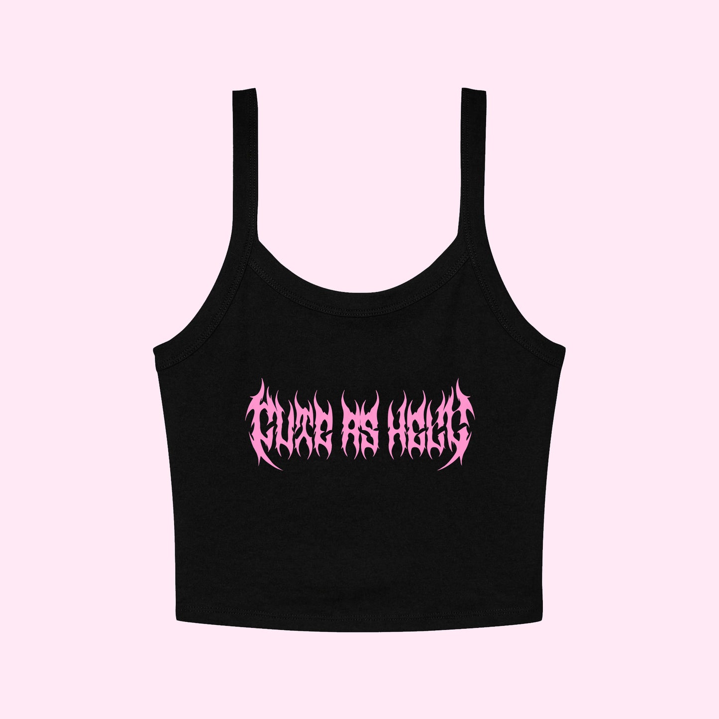 Cute As Hell Metal Cropped Tank Top