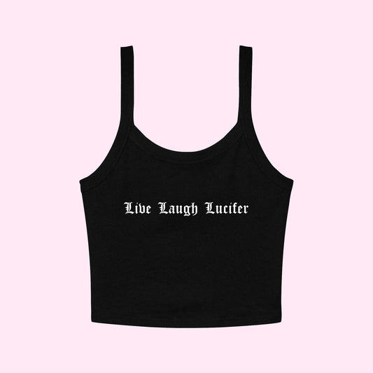 Live Laugh Lucifer Cropped Tank Top