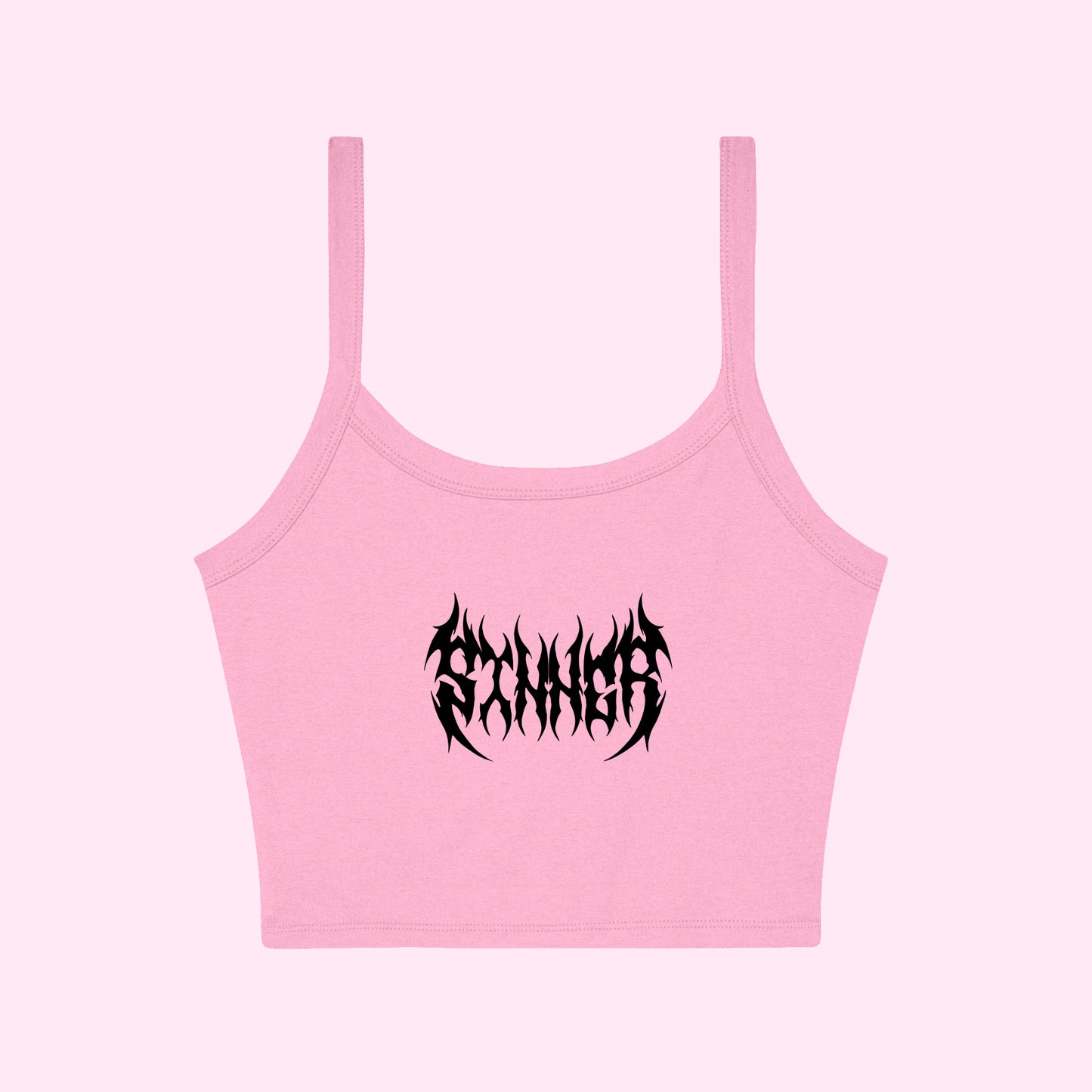 Sinner Metal Cropped Tank Top