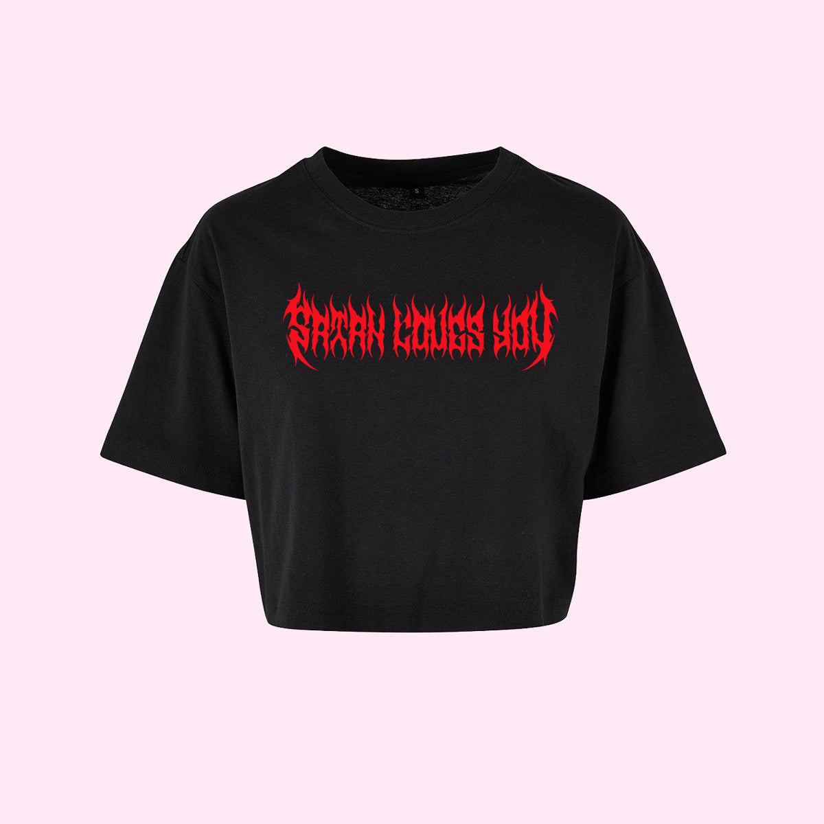 Satan Loves You Metal Crop Top