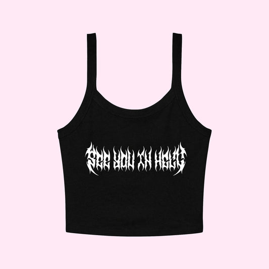 See You In Hell Metal Cropped Tank Top